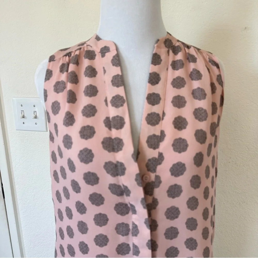 H&M Pink and Black Shirt Dress Sleeveless V-neck Fully Lined Size 4 - Picture 9 of 9